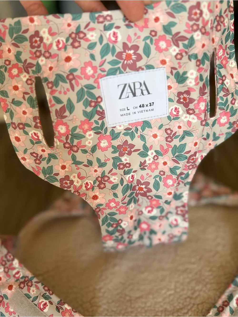 Floral High Collar Dog Winter Coat
